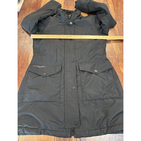Canada Weathergear triple goose black long parka womens' sz small cinched waist - Picture 7 of 14